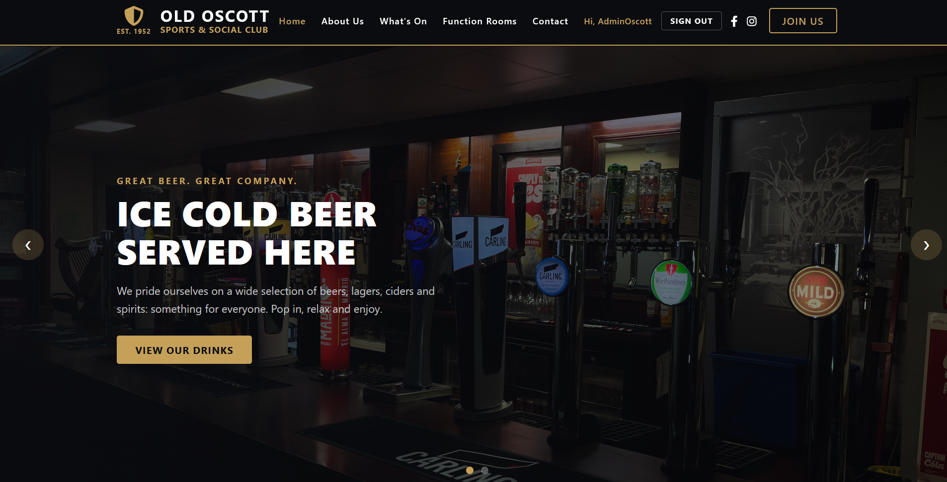 Old Oscott Sports & Social Club Web Platform